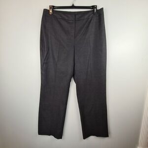 Jones New York Stretch Dress Pants Women 14 Dark Gray Straight High Rise Trouser